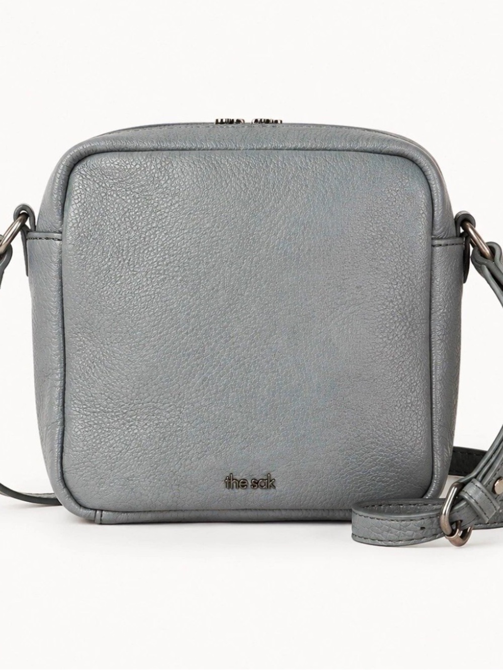 The Sak Slate Blue Gray Leather Crossbody Bag